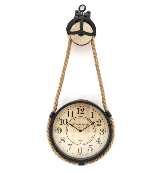 industrial-hanging-rope-round-black-metal-clock