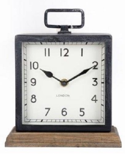 metal-clock-with-wooden-base