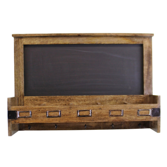 mango-wood-blackboard-with-5-storage-slots-key-hooks