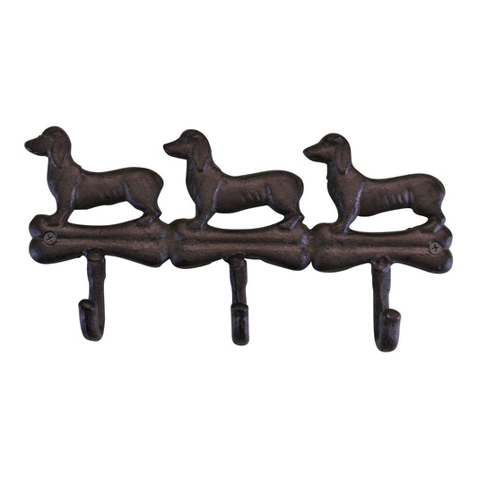 rustic-cast-iron-wall-hooks-sausage-dog-design-with-3-hooks