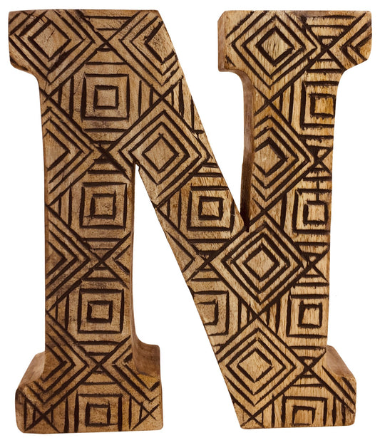 hand-carved-wooden-geometric-letter-n