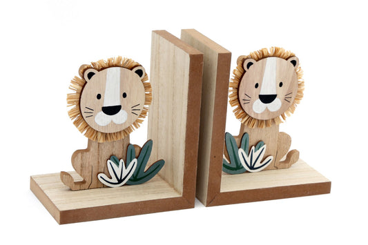 set-of-two-wooden-lion-bookends