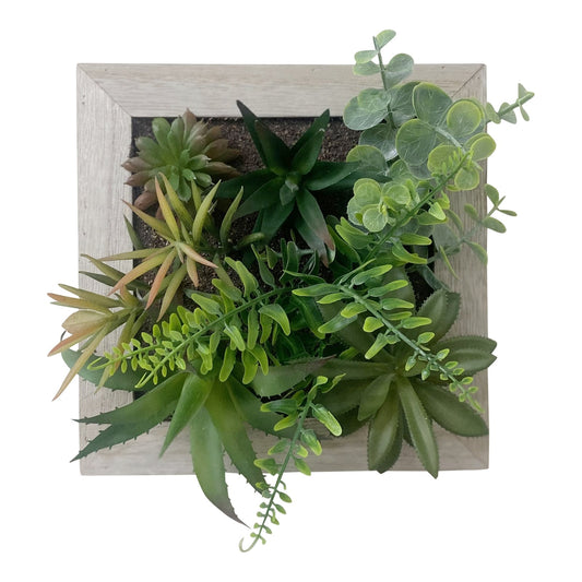artificial-succulents-in-square-wooden-frame