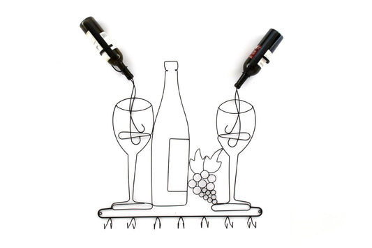 wall-mounted-black-wire-wine-bottle-glass-holder