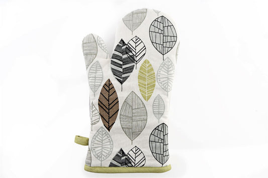 Kitchen Oven Glove With Green Leaf 