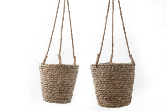 Set of Two Rush Grass Hanging PlantersSet of Two Rush Grass Hanging Planters