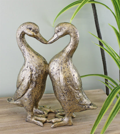 gold-resin-kissing-ducks-heart-ornament