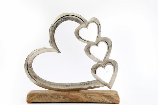 metal-silver-four-heart-ornament-on-a-wooden-base-large