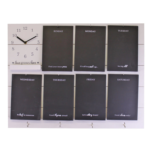 potting-shed-weekly-reminder-chalkboard-with-clock-hooks-white