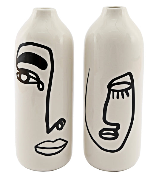 set-of-2-monochrome-face-ceramic-vases