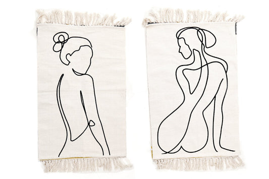 set-of-2-silhouette-women-design-white-rugs