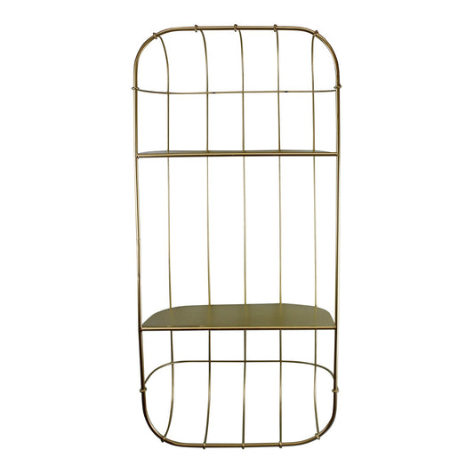 gold-metal-wall-double-storage-shelf-basket-design